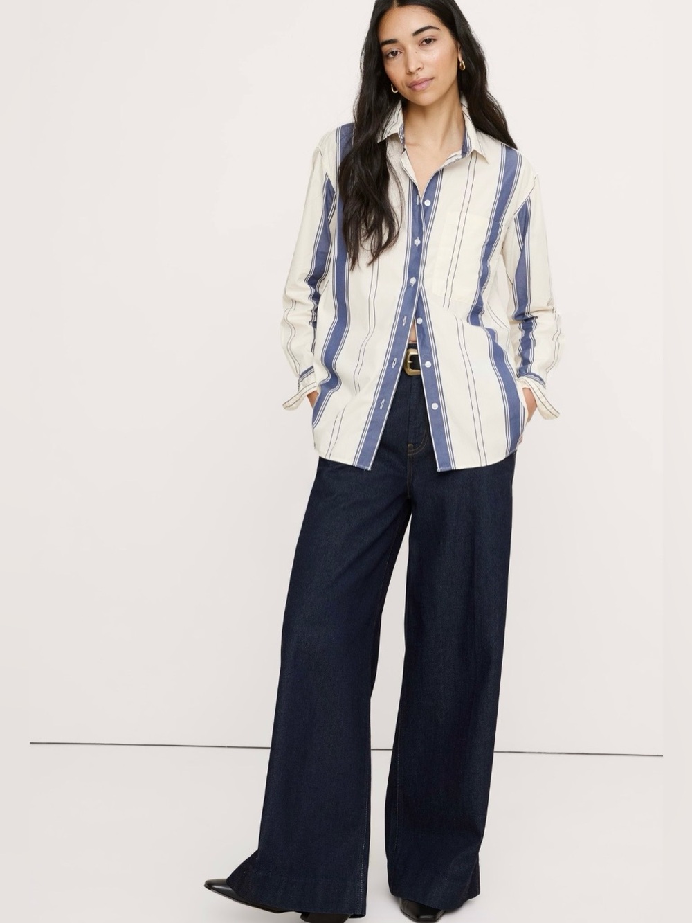NWT-Banana Republic Oversized Shirt Cotton Poplin, Large